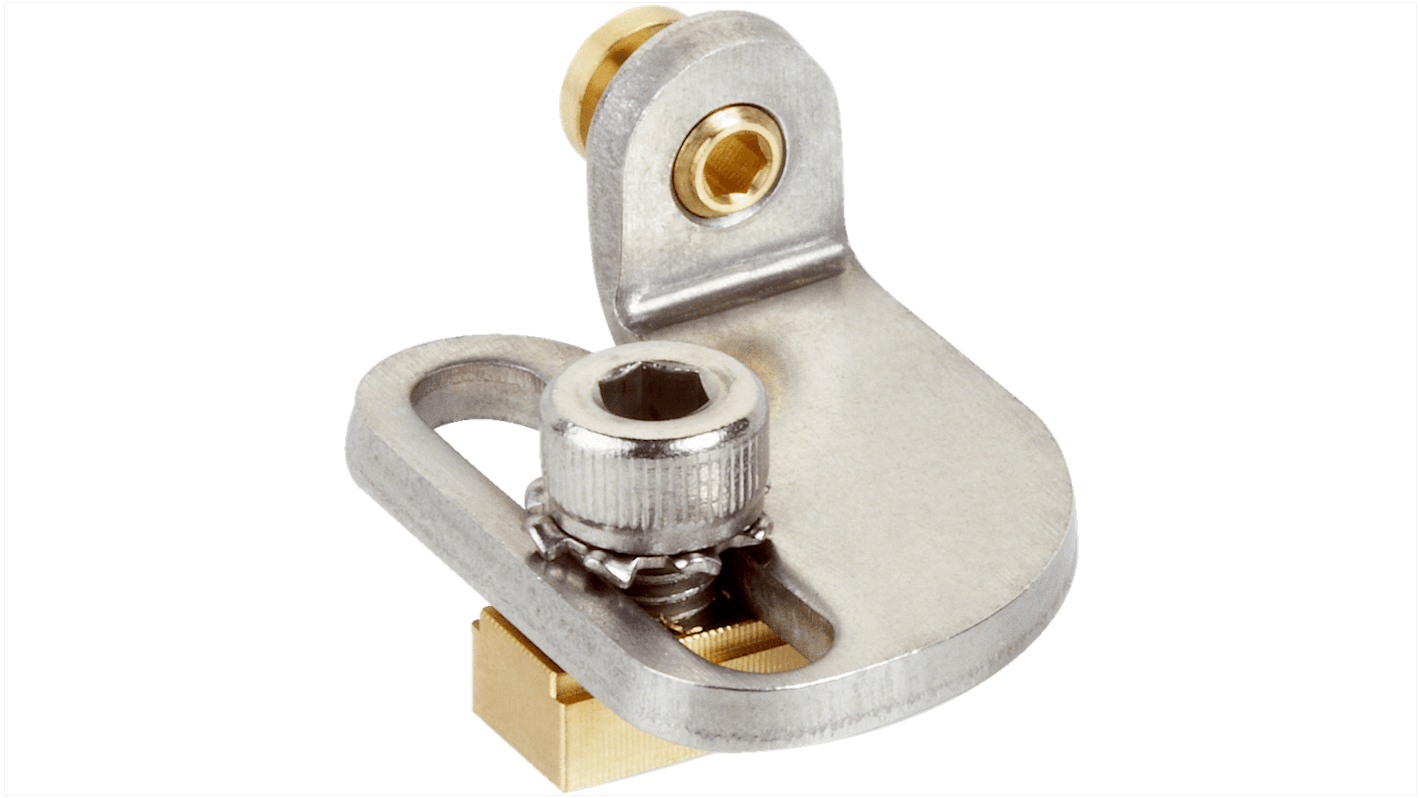 Sick BEF-KHZT01MPA, staffa di montaggio in acciaio INOX per cilindri con scanalatura a T, compatibile con sensore MPA.