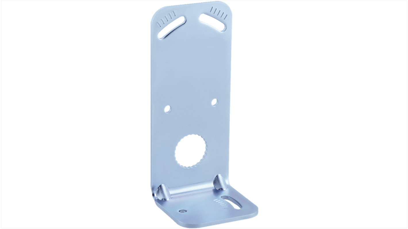 Staffa di montaggio Sick BEF-WN-DX35 in acciaio zincato, per installazione orizzontale o verticale del DX35. Include materiale di montaggio.