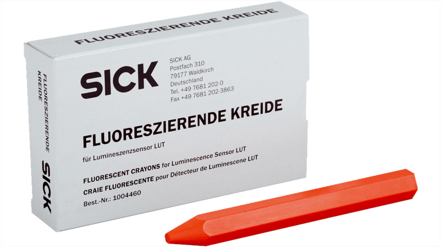 Sensore di luminescenza Sick LUM-FT, gesso spesso rosso fluorescente, confezione da 12 unità, compatibile con sensori Sick.