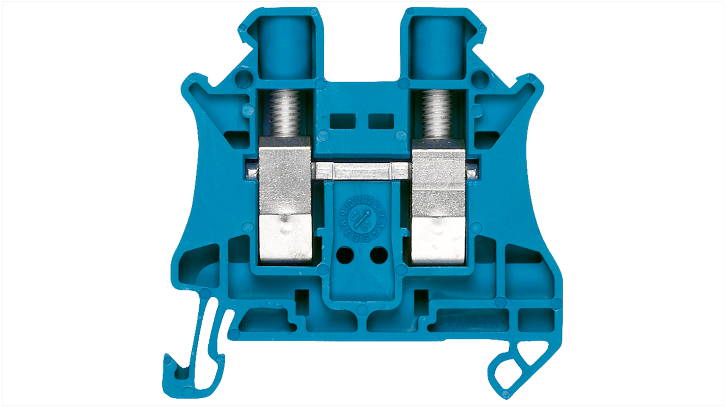 Morsettiera Siemens 8WH1000-0AF01 per guida DIN, blu, corrente 57A, tensione 1 kV, terminazione a vite.