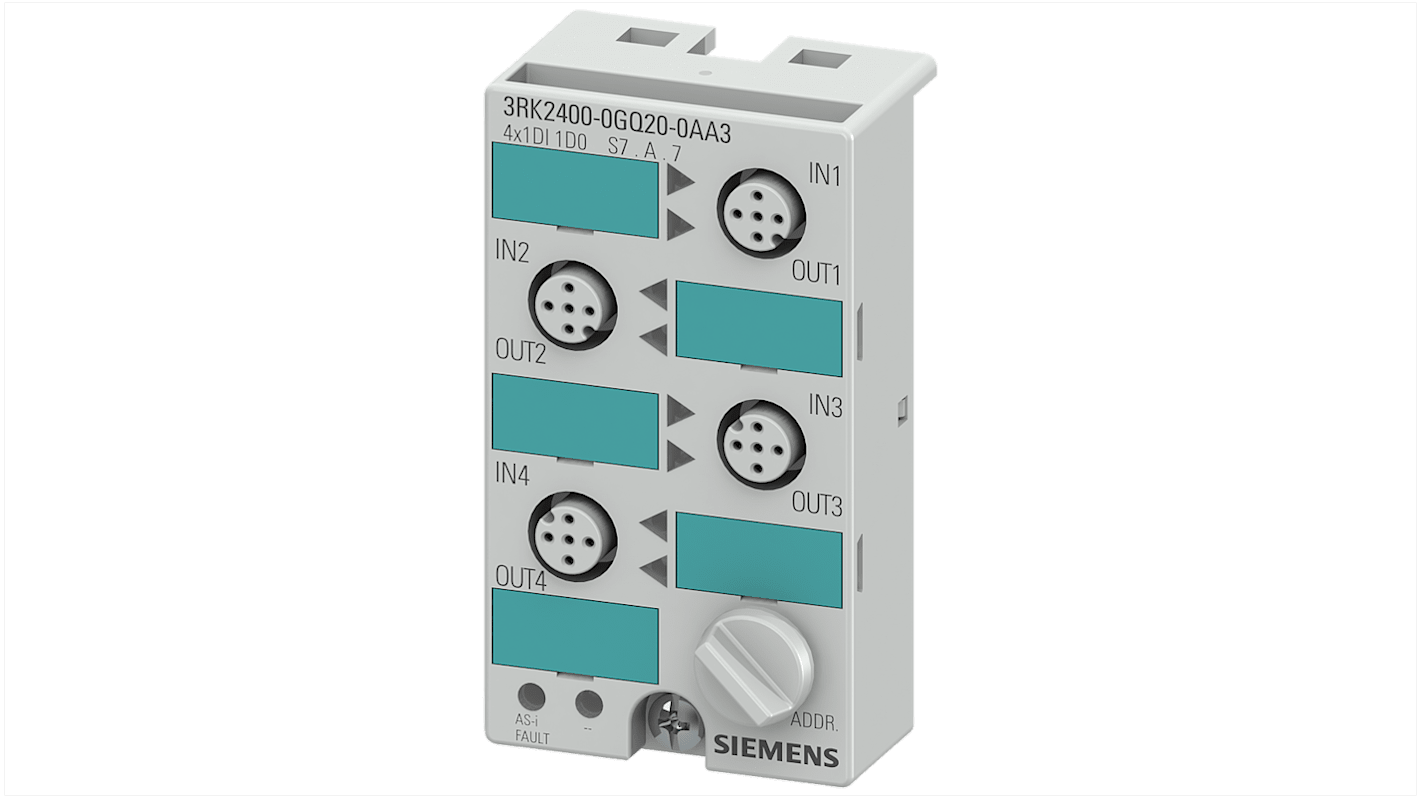 Modulo d'interfaccia contattore Siemens 3RK2400-0GQ20-0AA3, compatto, per dispositivi i/o con corrente max 200 mA.