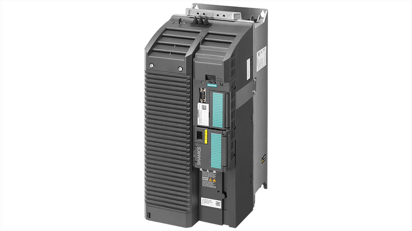 Convertitore Siemens 6SL3210-1KE28-4UF1, 3 fasi, 45 kW, 400 V, IP20, con comunicazione Profinet e funzionalità STO.