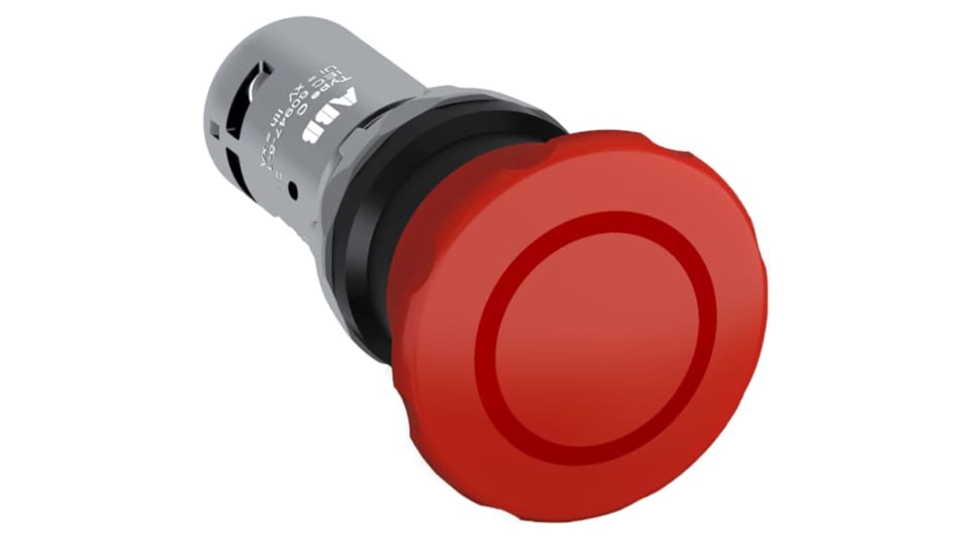Pulsante di arresto di emergenza ABB Compact, testa a fungo rossa, montaggio a pannello, diametro 40 mm, 1 A, 240 V c.a.