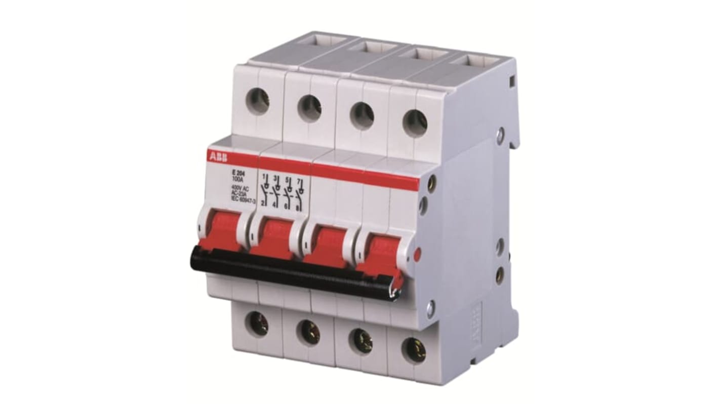 Isolatore per carico di comando ABB, tensione 230-400V, conforme a EN 60947-3, con smontaggio rapido e sistema di etichettatura ILS.