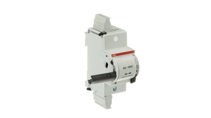 Operatore motore ABB S200, alimentazione 12 V, compatibile con MCB fino a 63A, per controllo a distanza in applicazioni industriali.