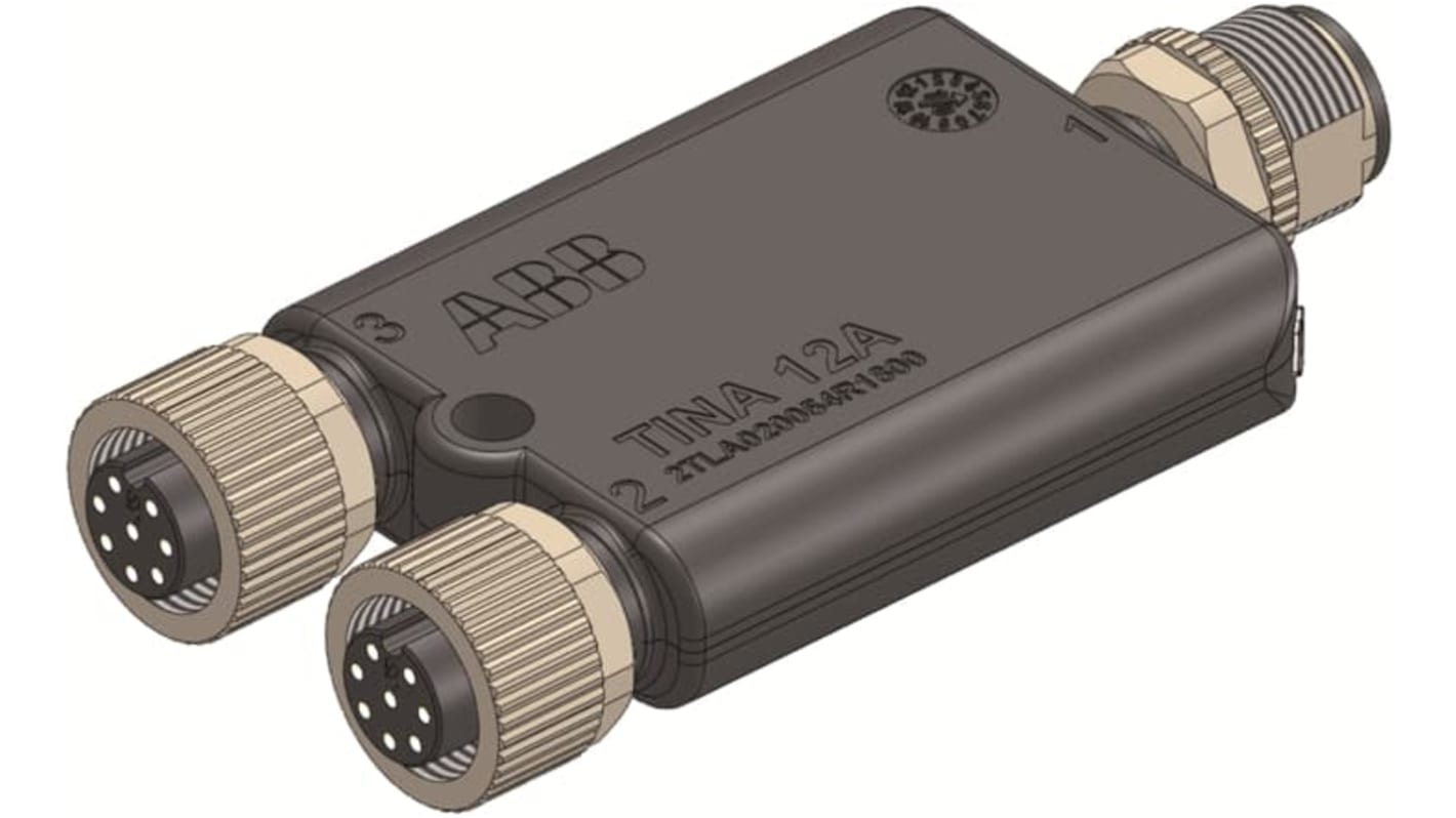 ABB 2TLA020054R1800 TINA 12A, controller di sicurezza per collegamento in serie di dispositivi DYNlink, con connettori M12.