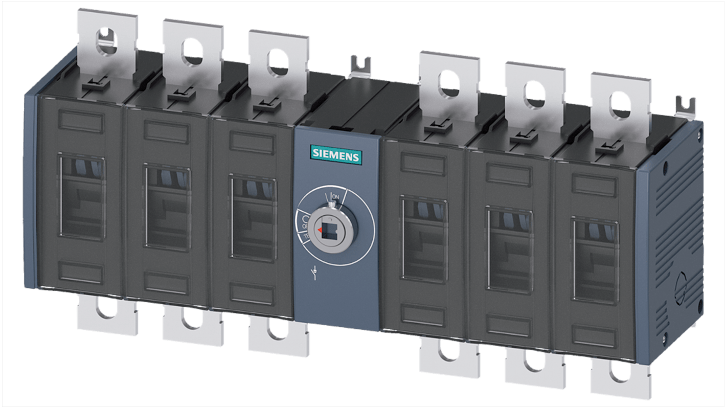 Sezionatore interruttore Siemens 3KD4060-0PE20-0, 6 poli, corrente 315A, configurazione NO, protezione IP20.
