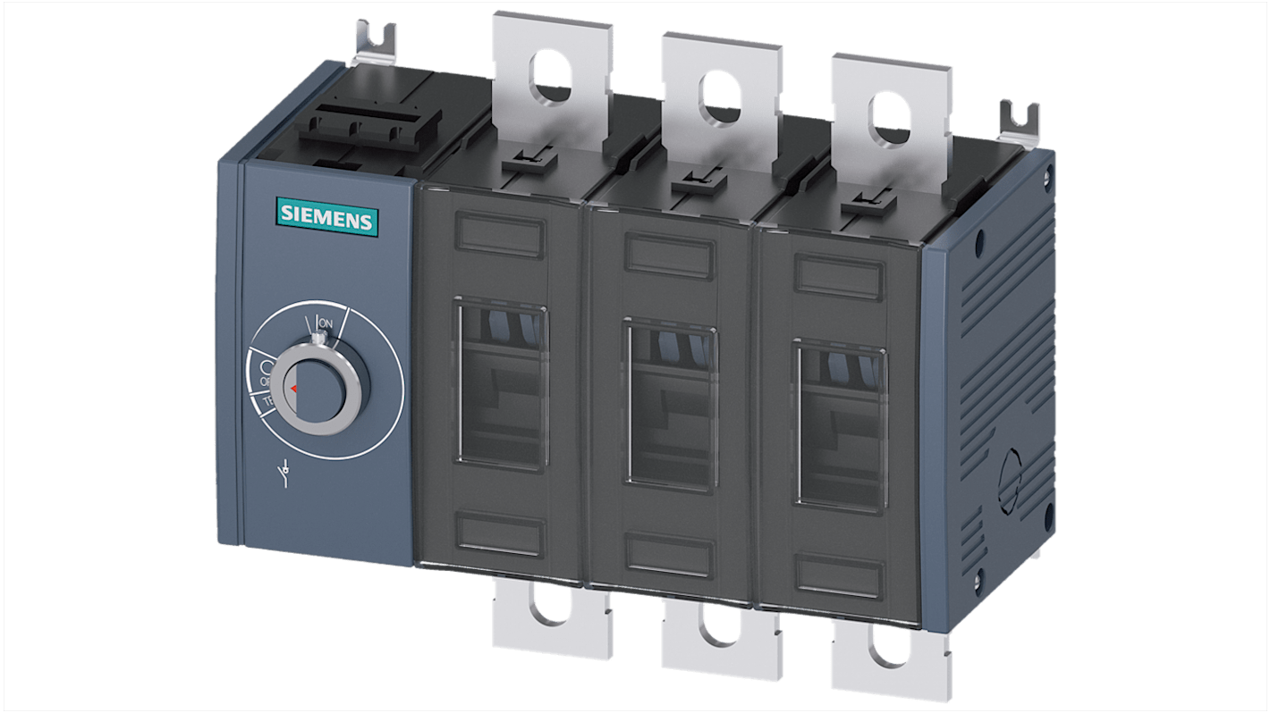 Sezionatore con interruttore Siemens 3KD4234-0PE10-0, 3 poli, 400A, montaggio superficiale, classe di protezione IP00.