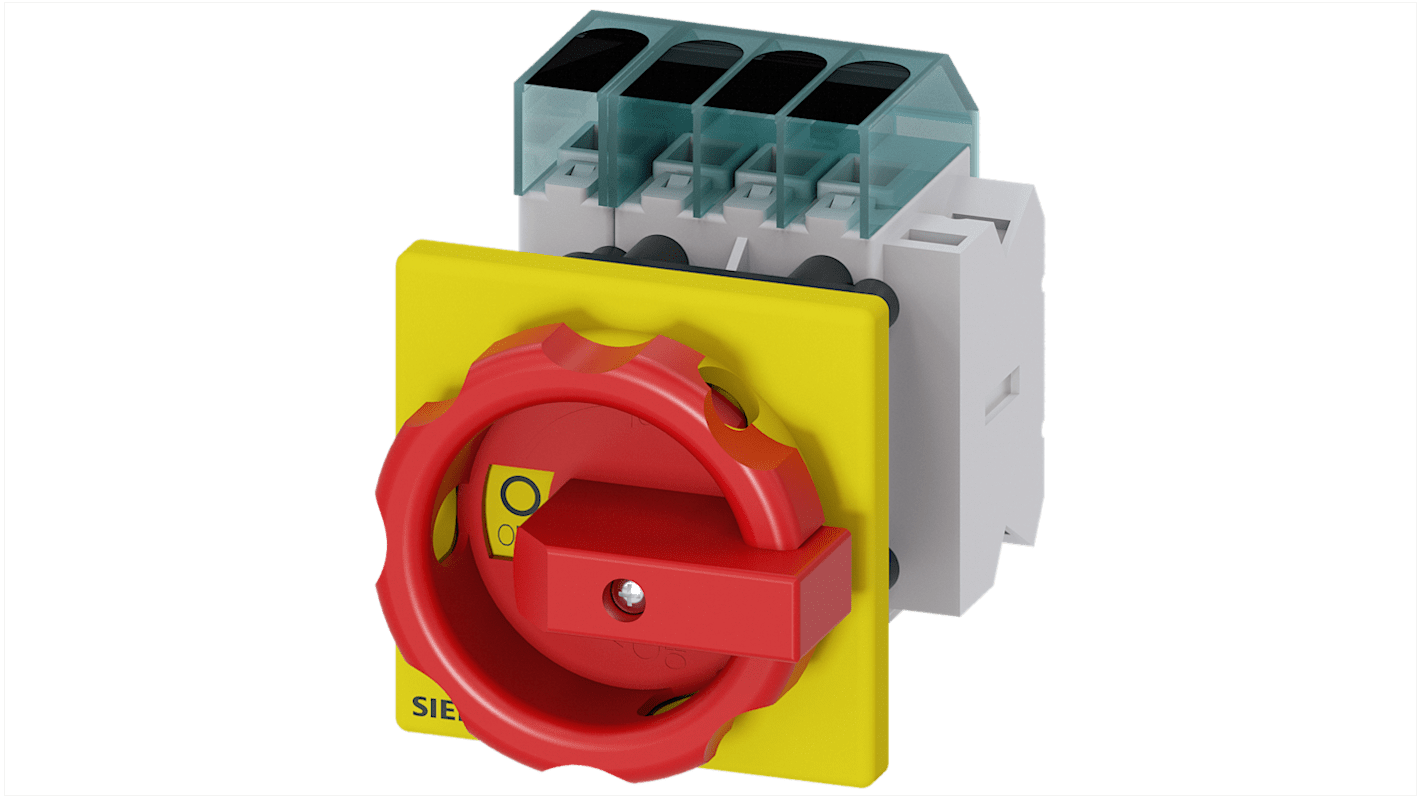 Sezionatore interruttore Siemens SENTRON 3LD3254-1TL53, 4 poli, 32A, fusibile RK5, IP40, temperatura -25 a 55 °C.