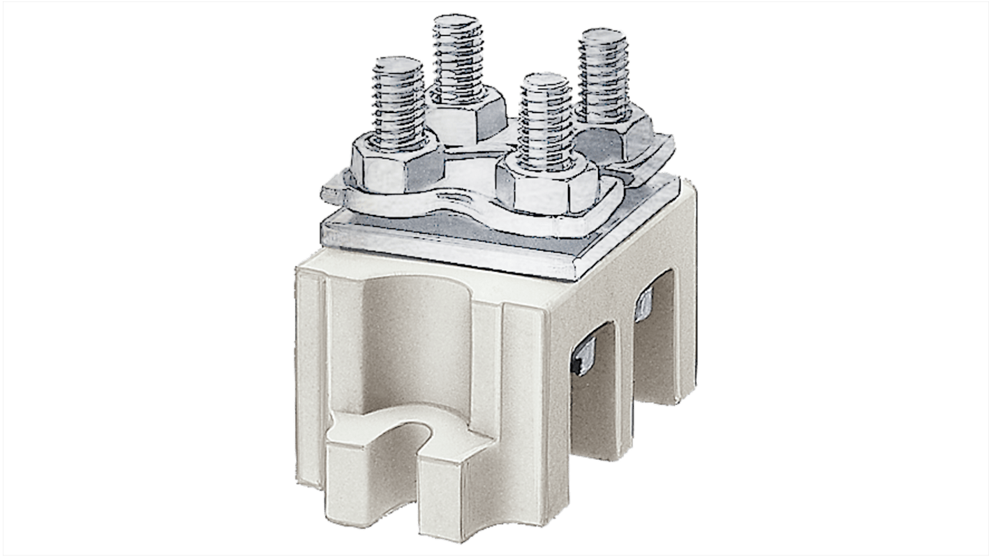 Terminale Siemens 8JH404 S7-1200, isolato, corrente nominale 143 A, unità I/O 1 x 4-35 mm², peso 69 g.