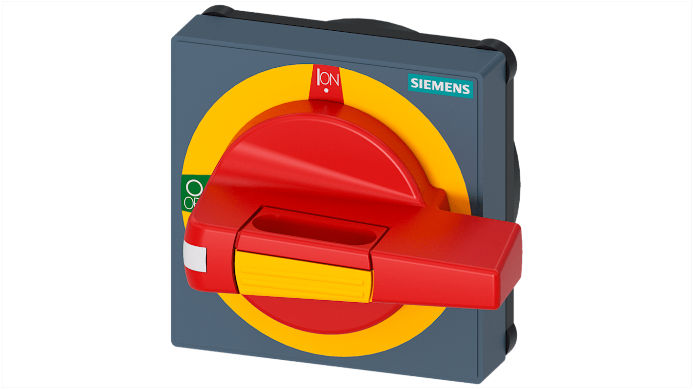 Manopola rotante Siemens 8UD1771-2CF05 per arresto di emergenza, colore rosso/giallo, grado di protezione IP65. Compatibile con 3KD e 3KF.