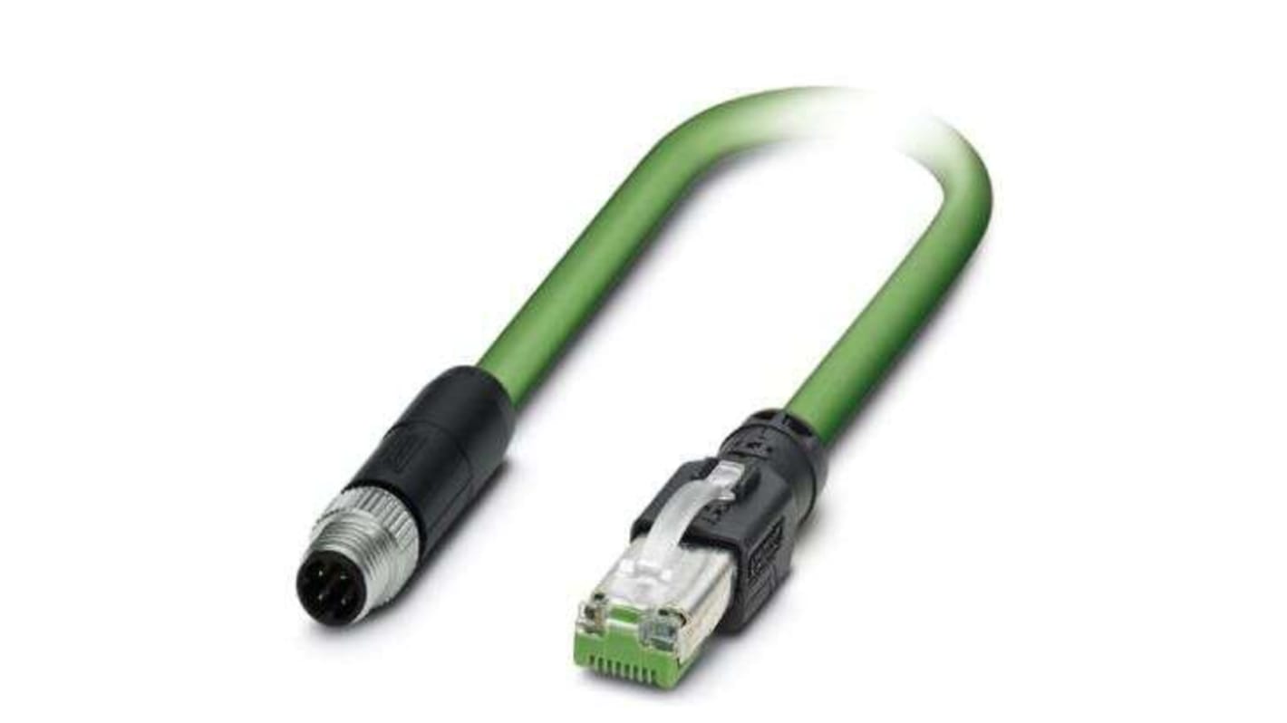 Cavo Ethernet Cat5 Phoenix Contact 1423713 - 5m Verde RAL 6018, Connettore M8 e RJ45, 100 Mbps, Schermatura Avanzata.