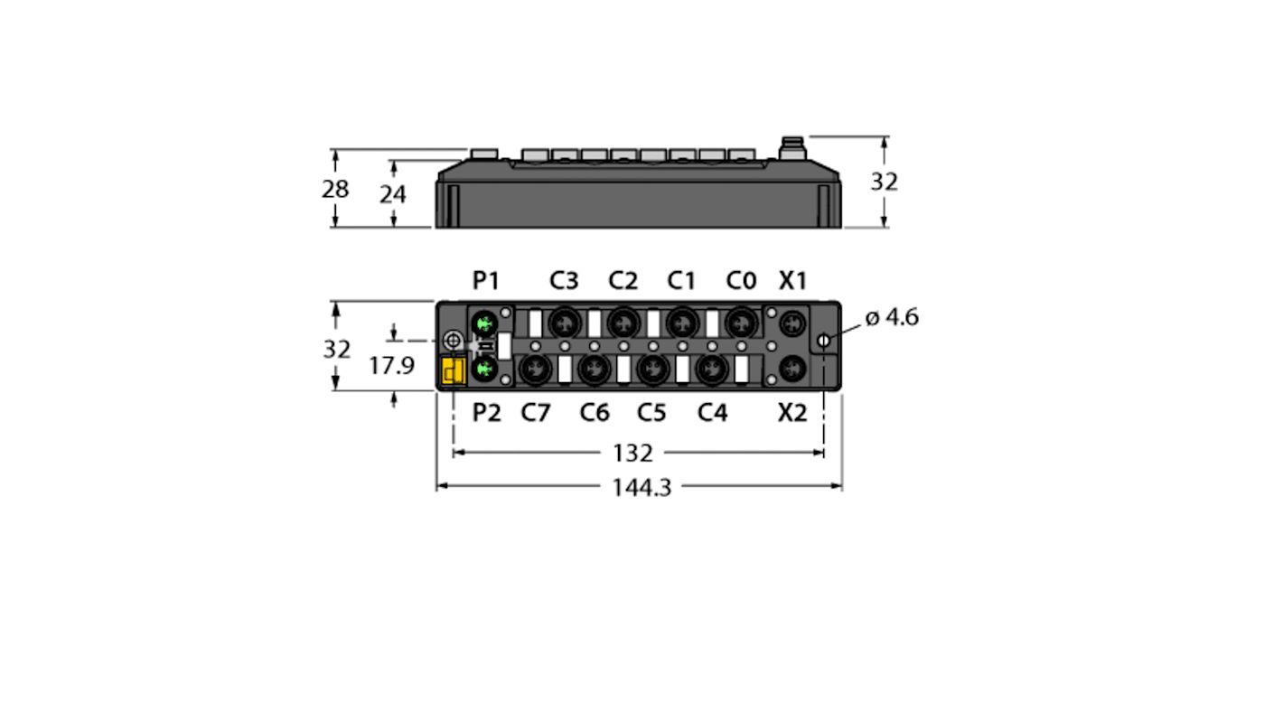 Modulo I/O Turck TBEN-S1-8DOP, compatto, 8 uscite PNP, supporto multiprotocollo, IP65/IP67/IP69K.