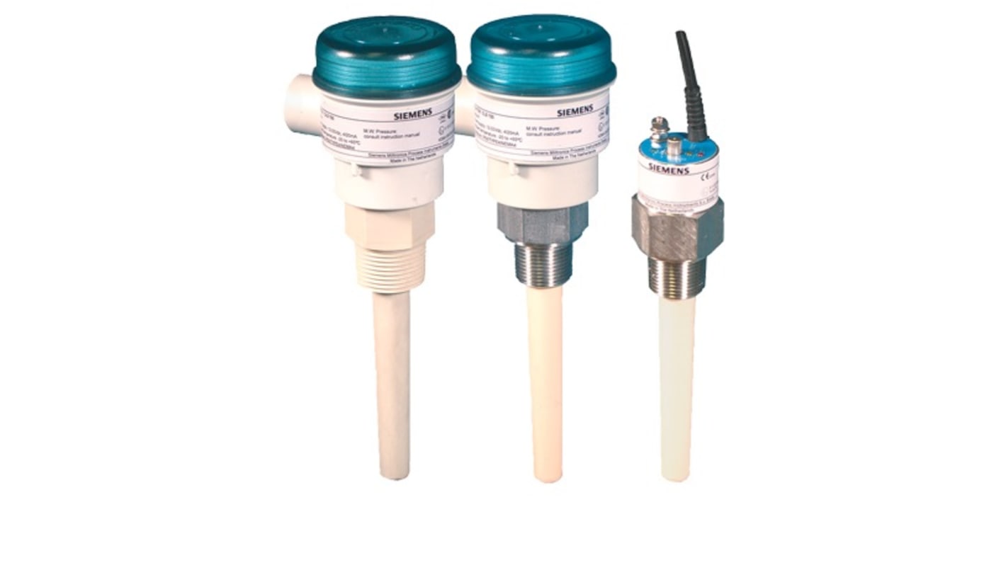 Interruttore di livello Siemens 7ML5610-0BD20, montaggio filettato, rilevamento di liquidi e solidi, uscita 4-20 mA.