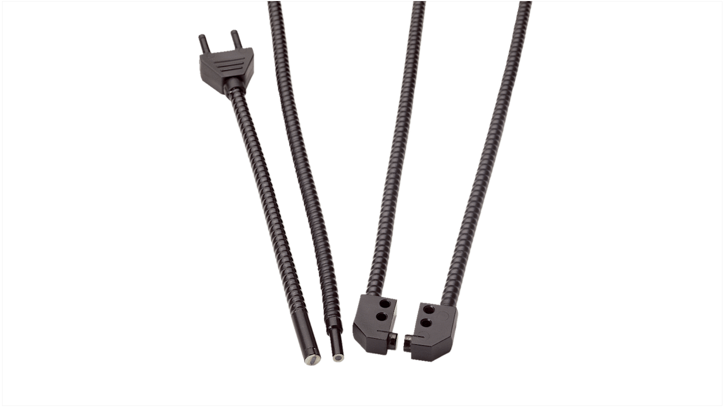 Cavo a fibra ottica Sick LT31-750 per sistema di prossimità WLL12, realizzato in fibra di vetro con guaina cromata, operante da -25 a +250 gradi Celsius.