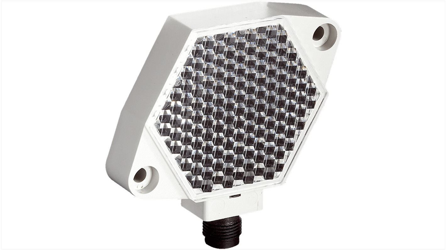 Riflettore Sick PL50HS per sensore fotoelettrico, realizzato in PMMA e ABS, operante da -20 a +65 gradi.