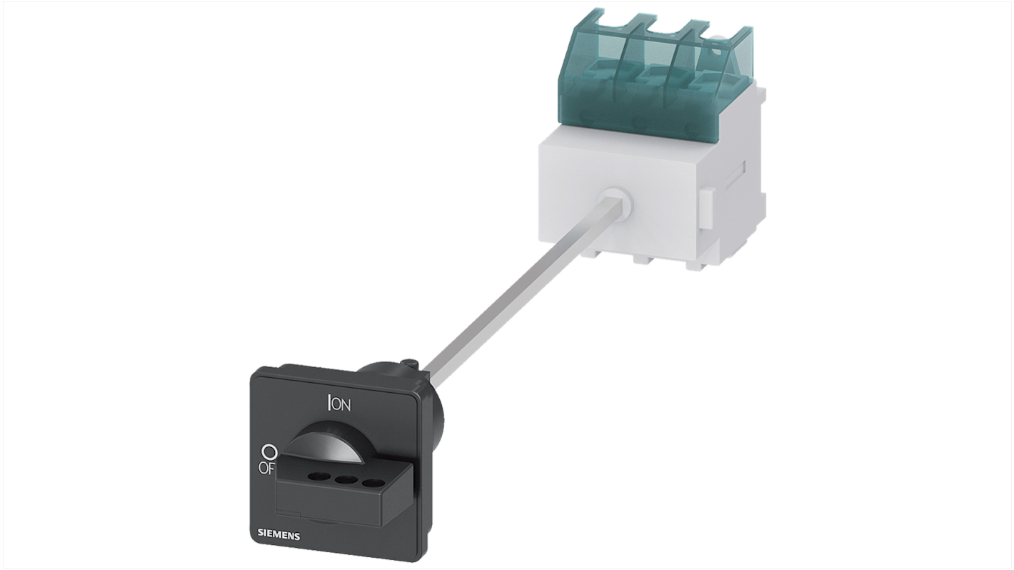 Sezionatore interruttore Siemens 3LD2517-0TK11, 3 poli, 63A, meccanismo rotativo, classe IP65, per temperature da -25 a 55°C.