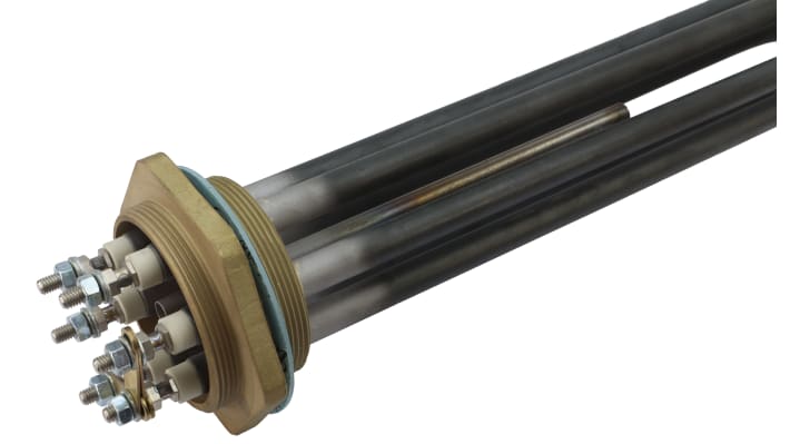 Riscaldatore a immersione Acim Jouanin TP77345/6DF, potenza 6 kW, lunghezza 345 mm, connettore maschio a vite, elementi in incoloy 800.