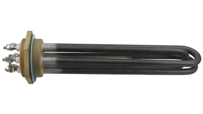 Riscaldatore a immersione Acim Jouanin TP77415/9DF, potenza 9 kW, lunghezza 415 mm, sigillato in resina, per fluidi fino a 110°C.