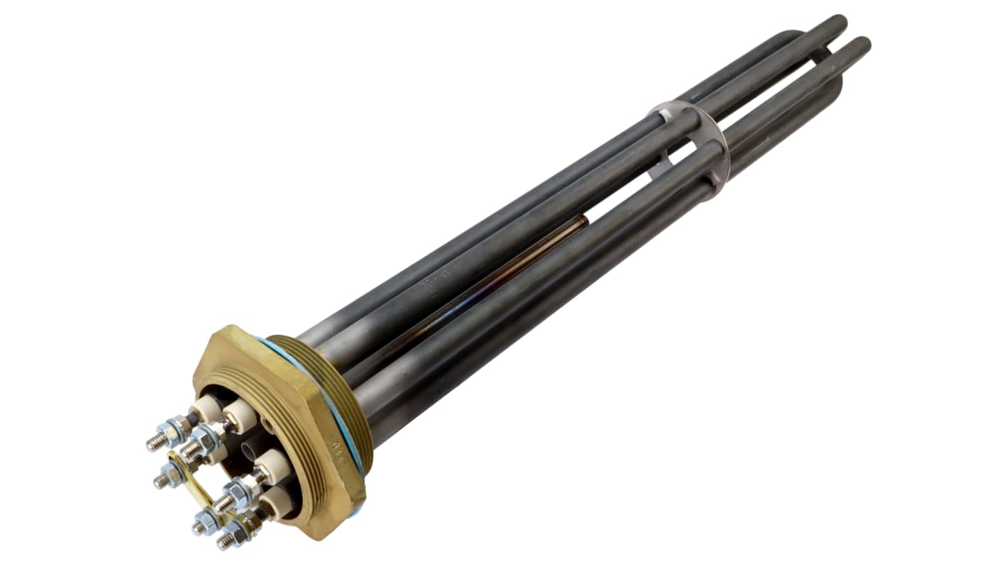 Riscaldatore a immersione Acim Jouanin TP77545/12DF, potenza 12 kW, lunghezza 545 mm, con connettore maschio a vite per acqua.