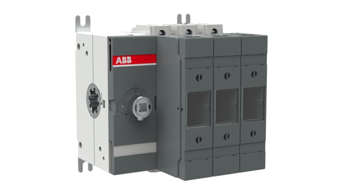 Sezionatore portafusibili ABB, 3 poli, 63A, 500V, azionamento frontale, morsetti a vite, conforme IEC 60947-3.