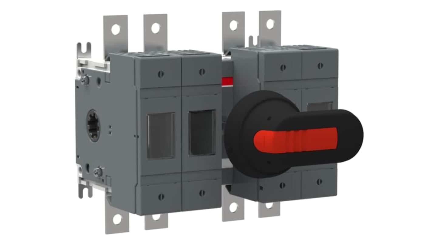 Sezionatore portafusibili ABB, 4 poli, 160A, 500V, azionamento frontale, larghezza terminale 20 mm, conforme IEC 60947-3.