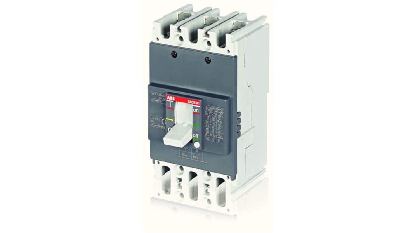 Interruttore automatico MCCB ABB, 1 polo, corrente nominale 63 A, montaggio fisso, conforme agli standard IEC.