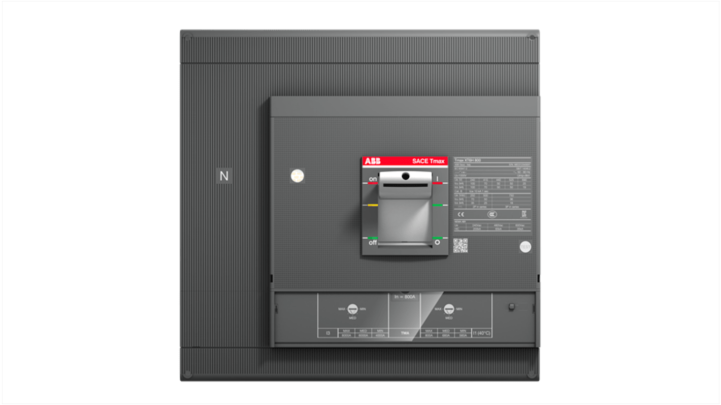 Interruttore automatico MCCB ABB 800 A, 4 poli, montaggio fisso, eccellenti proprietà di isolamento e resistenza agli urti.