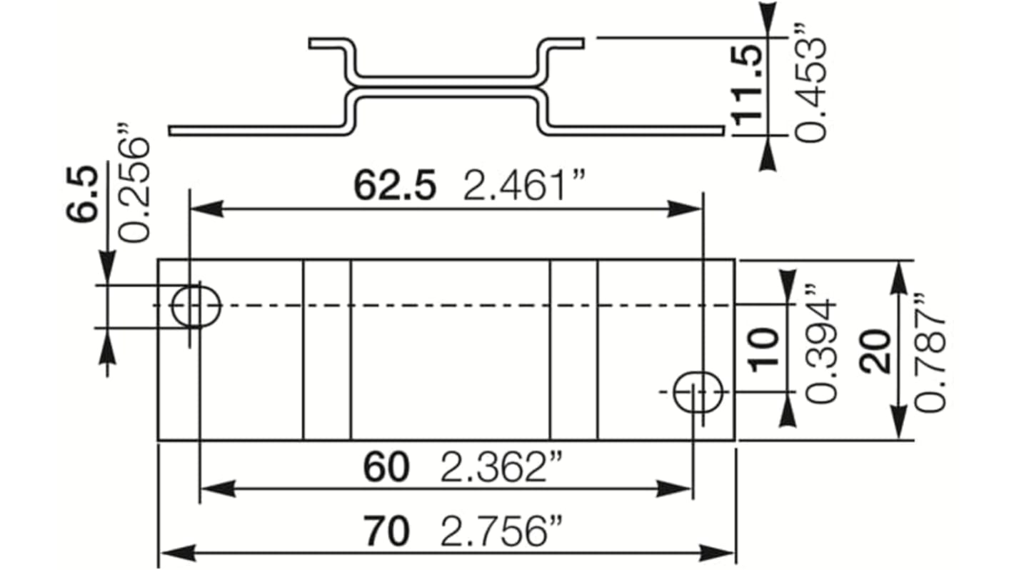Adattatore di montaggio ABB 1SVR430029R0100 ADP.01 per TC-S, altezza 70 mm, per installazione sicura su pannello o parete.