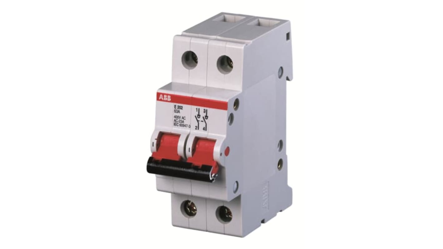 Isolatore Carico di comando ABB E202/125r, 250 V, 3,3 W, smontaggio rapido senza rimozione barra distribuzione.