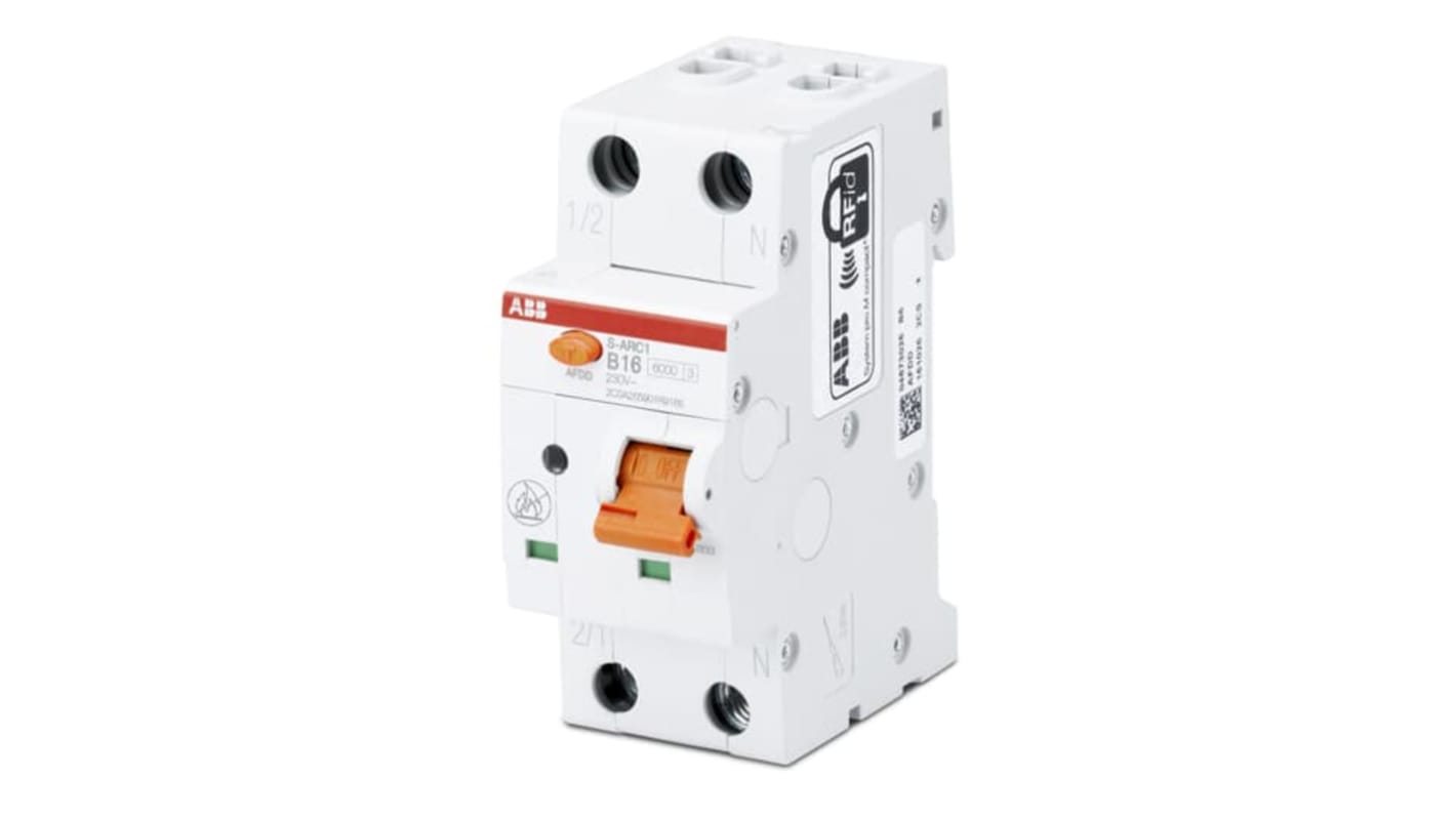 Interruttore automatico ABB S-ARC1 B32 1P+N, 32A, protezione guasti da arco, montaggio su guida DIN, IP40.
