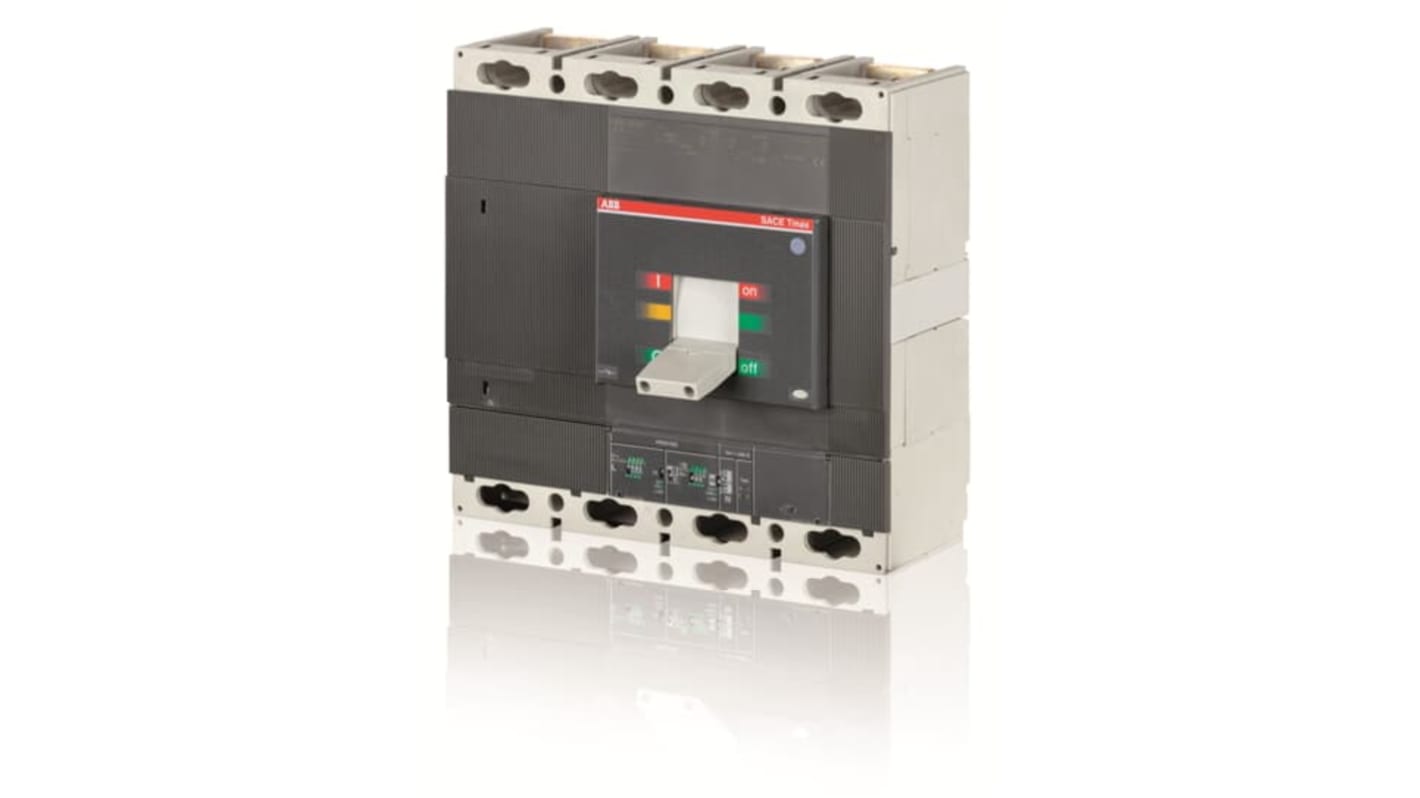 Interruttore automatico MCCB ABB 800A, 4 poli, montaggio fisso, dimensioni T4-T6, conforme agli standard IEC. Codice 1SDA060283R1.