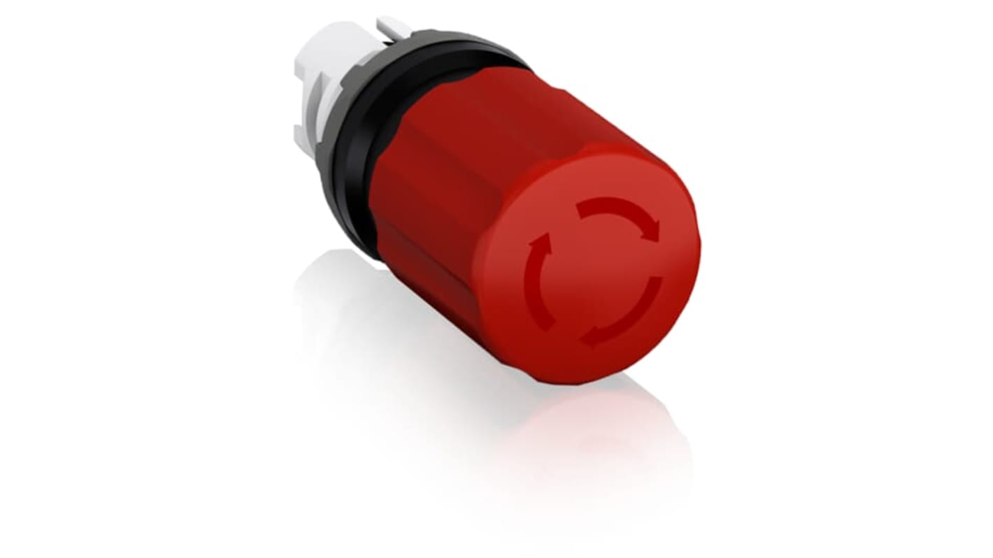 Pulsante di arresto di emergenza ABB, montaggio a pannello, diametro foro 30mm, attuazione a pulsante, colore rosso.