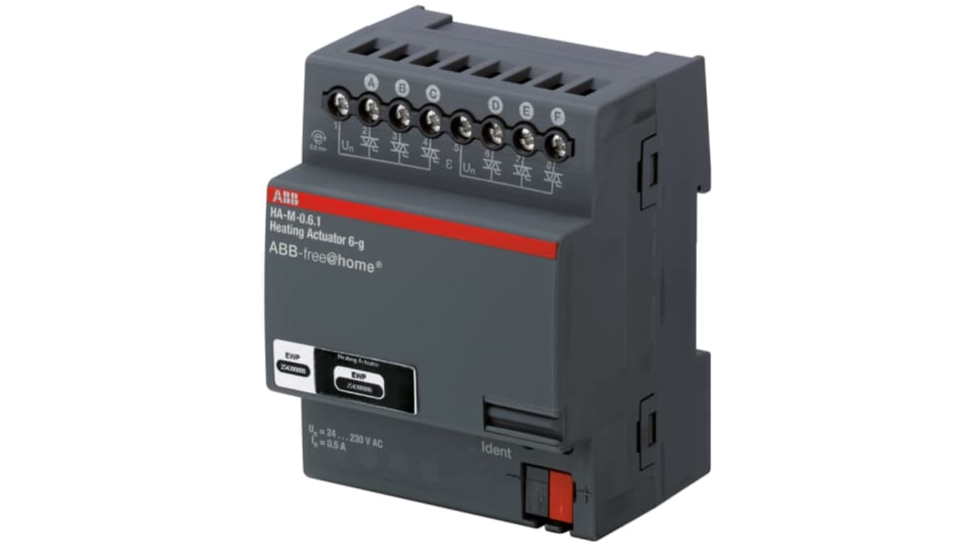 Modulo I/O ABB 2CDG510008R0011 per controllo azionamenti termoelettrici, montaggio su guida DIN, grado di protezione IP20.