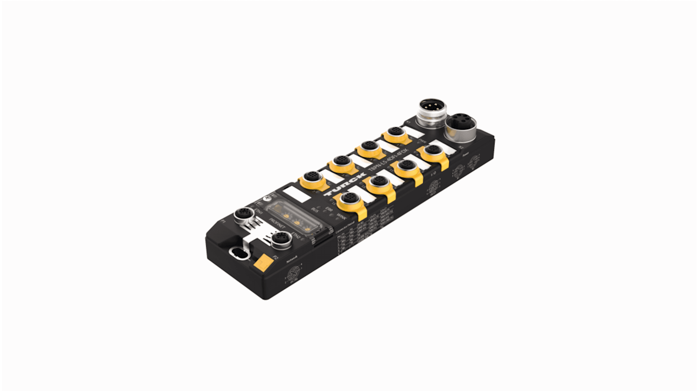 Modulo I/O Turck TBPN-L5-4FDI-4FDX, con quattro ingressi digitali SIL3, Ethernet integrato, protezione IP65/IP67/IP69K.
