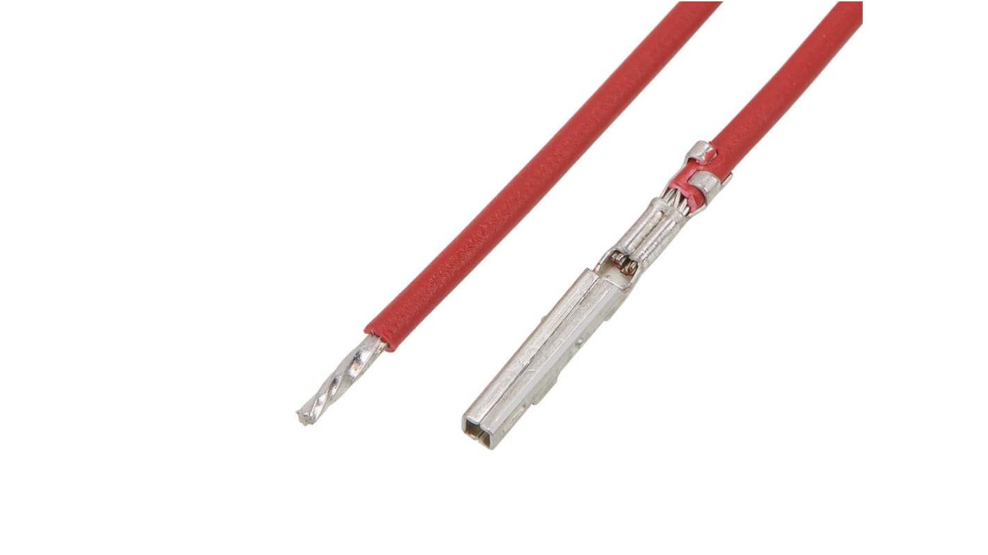Conduttore pre-crimpato Molex 215346-2125 SQUBA 3.6, 16AWG, 450mm, connettore femmina, placcatura in stagno, colore rosso.