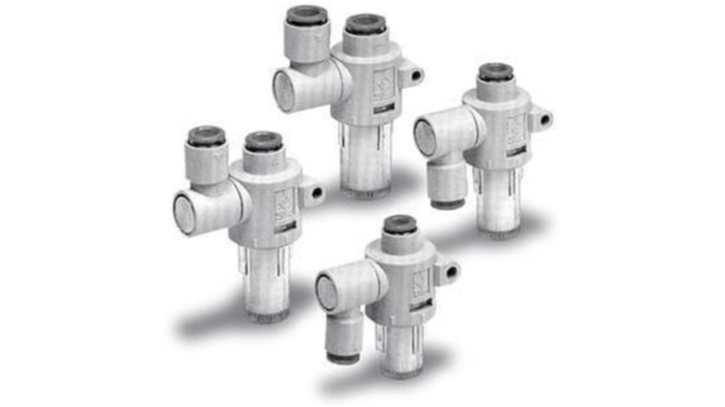 Filtro SMC ZFB200-08 per aspirapolvere, grado di filtrazione 30μm, attacco Rc 1/4, portata 200L/min, montaggio a 360 gradi.