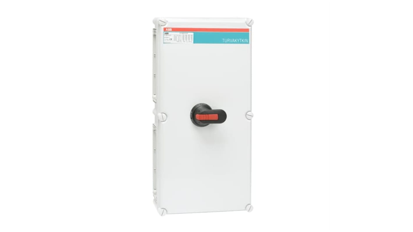 Sezionatore interruttore ABB, 3 poli, 200A, montaggio a vite, protezione IP65, per isolamento sicuro di motori.