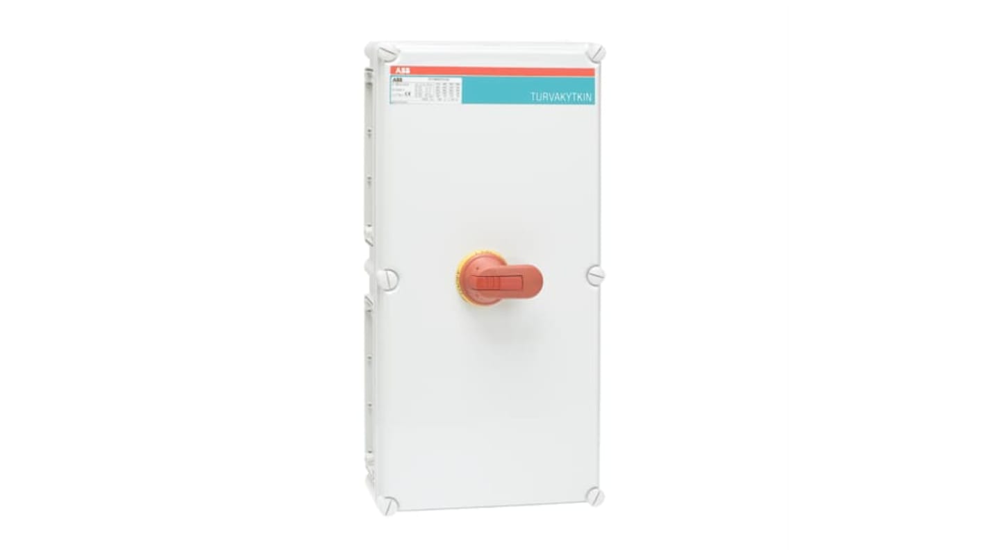 Sezionatore interruttore ABB, 3 poli, 250A, 1000V, IP65, montaggio a vite, contenitore in policarbonato rinforzato.