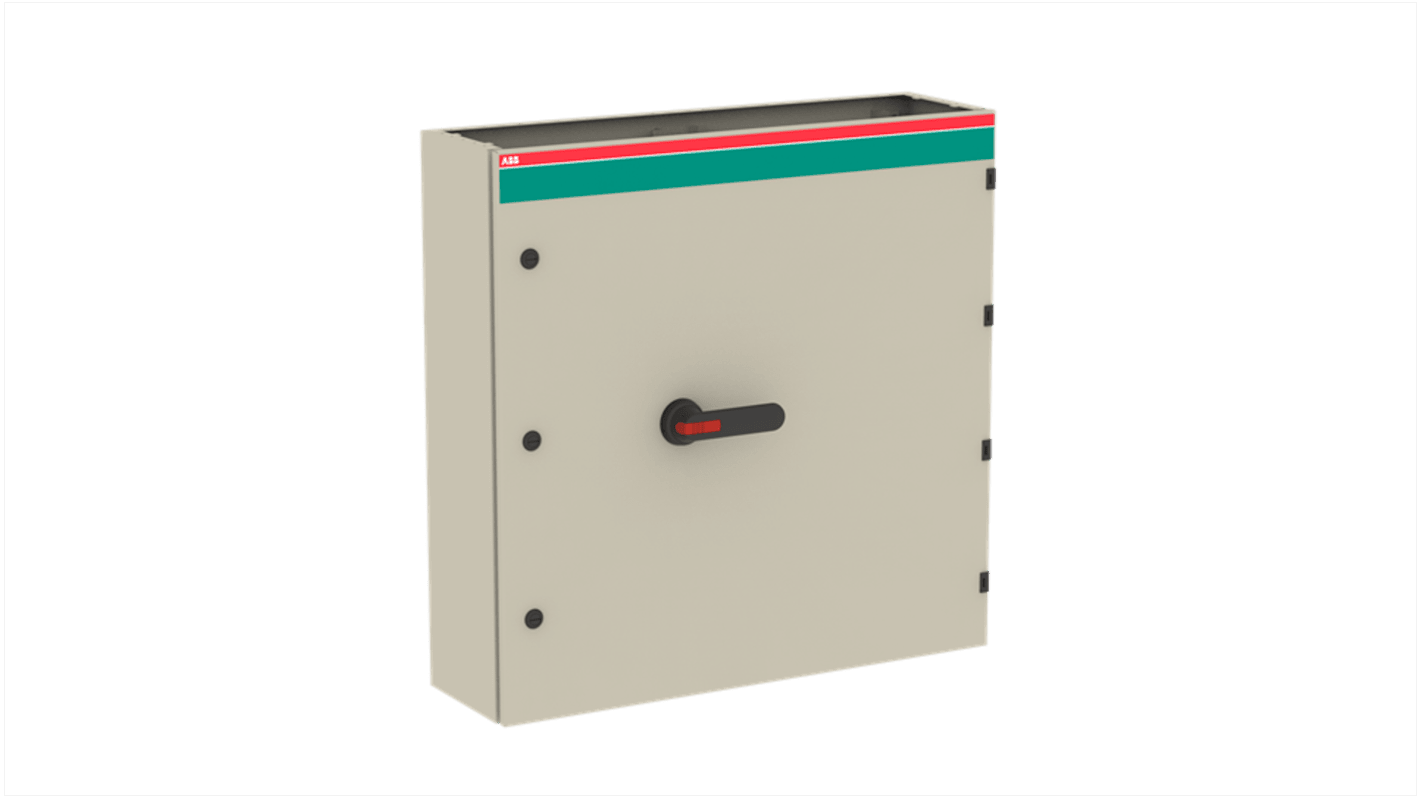 Sezionatore con interruttore ABB, 4 poli, 200A, montaggio a vite, IP54, adatto per uso esterno. Codice 1SCA022474R6930.