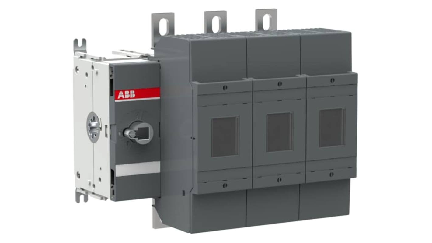 Sezionatore portafusibili ABB, 3 poli, 315A, 500V, azionamento frontale, terminali a linguetta 25 mm.