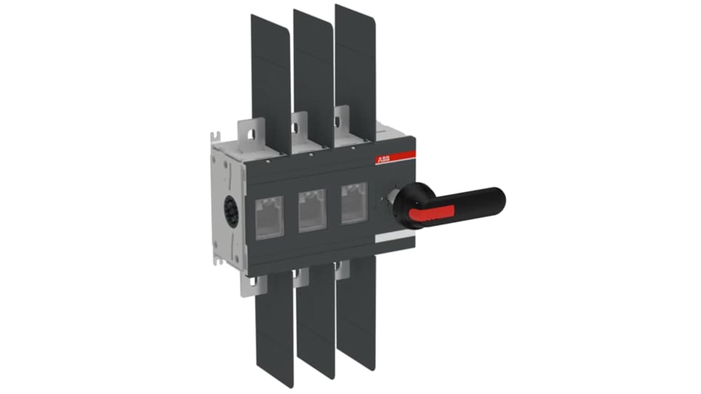 Sezionatore con interruttore ABB, 3 poli, 800A, montaggio superficiale, protezione IP00, modello 1SCA022797R7430.