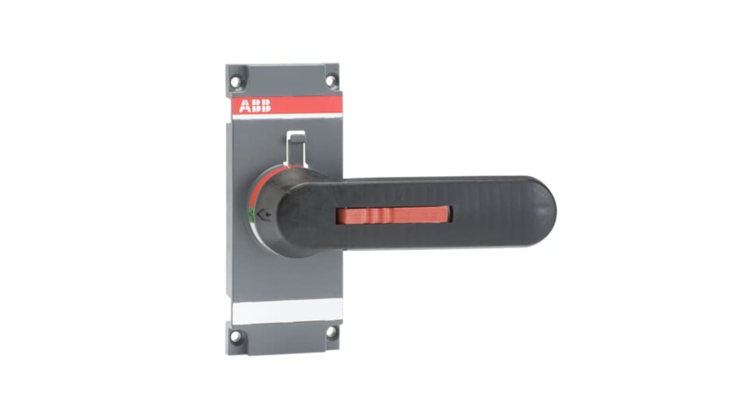 Manopola rotante ABB per sezionatore, colore nero, dimensioni 48x42x145 mm, compatibile con la serie OTV. Codice 1SCA022804R6340.