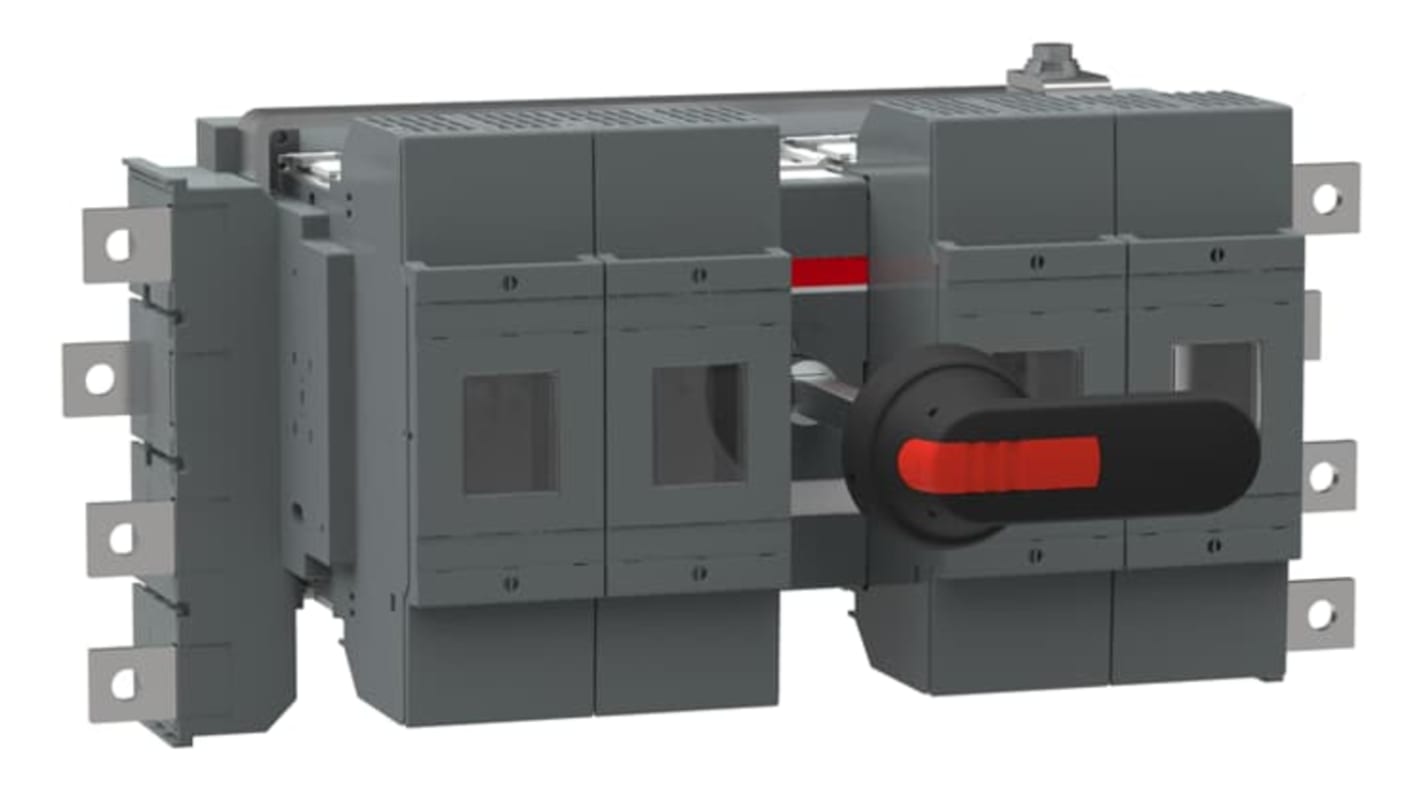 Sezionatore portafusibili ABB, 4 poli, montaggio su base, corrente nominale 315A, tensione 500V.