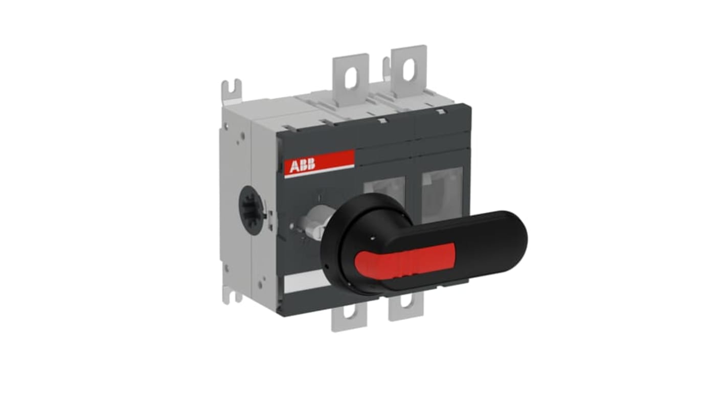 Sezionatore interruttore ABB OT, 2 poli, 315A, montaggio superficiale, protezione IP00, potenza 180kW.