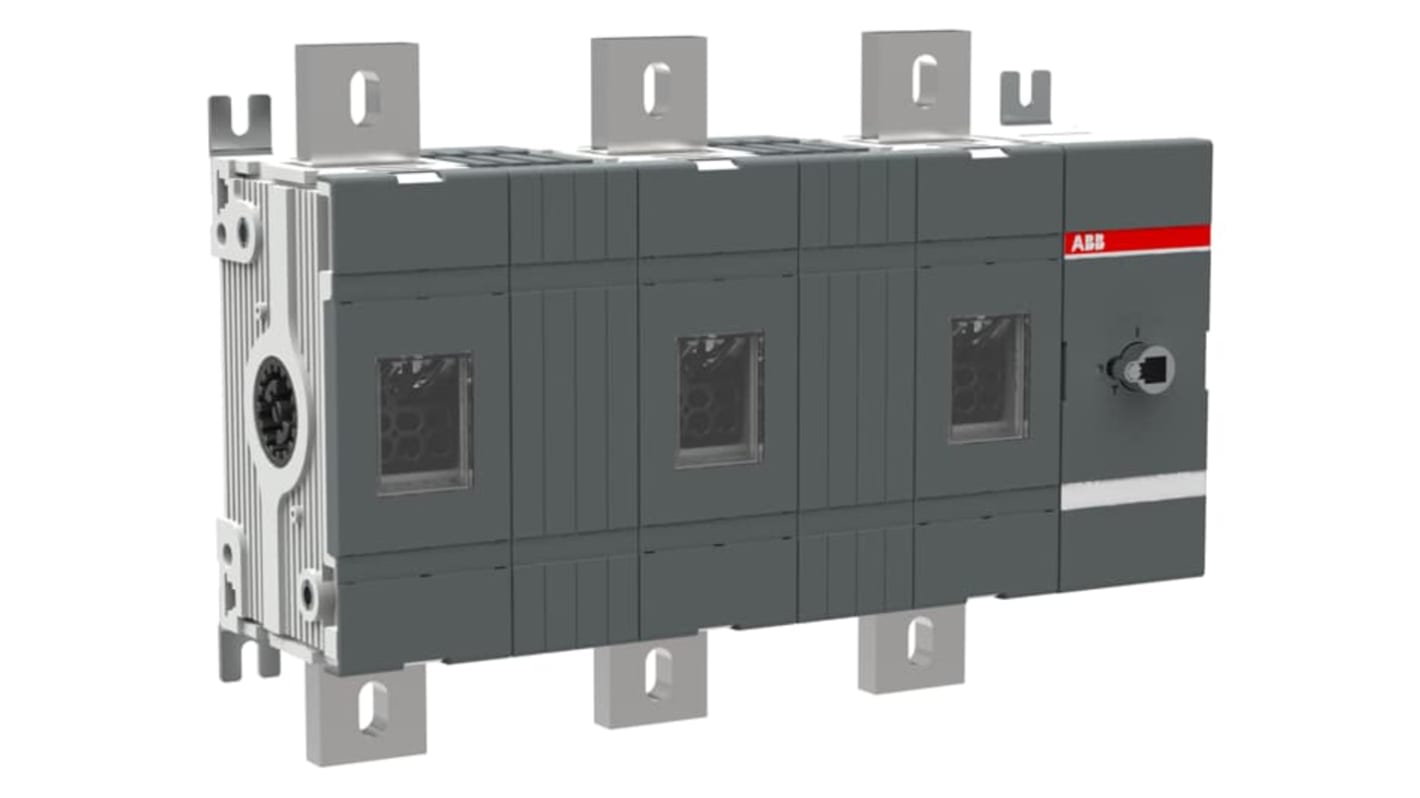 Sezionatore con interruttore ABB, 3 poli, 1250A, montaggio superficiale, protezione IP00, modello 1SCA022871R7650.