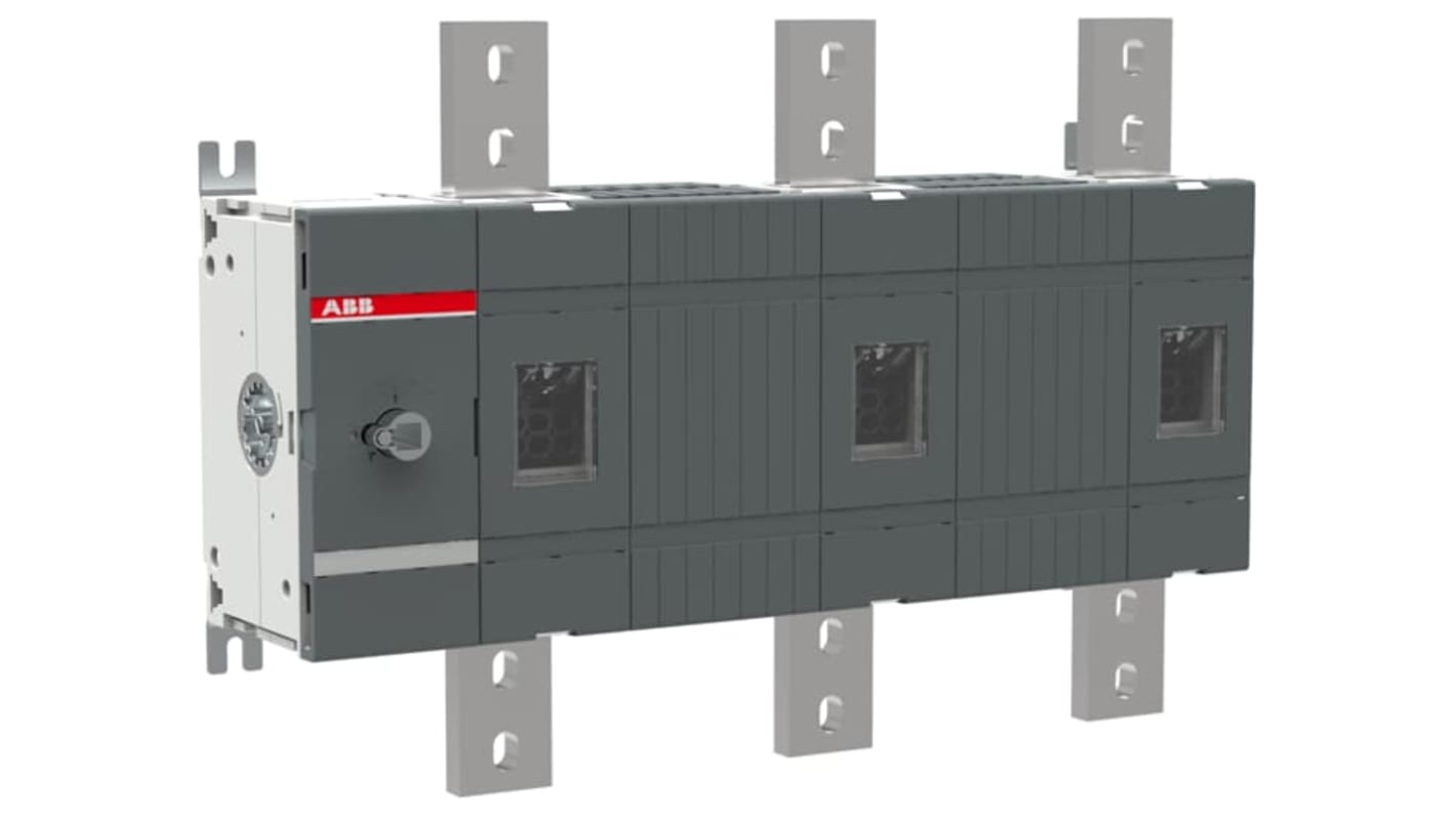 Sezionatore con interruttore ABB, 3 poli, 1600A, 1000V, montaggio a vite, grado di inquinamento 3, IP00.