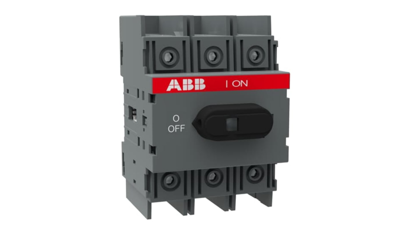 Sezionatore interruttore ABB 3 poli, corrente 40A, montaggio a vite, protezione IP20, potenza 18,5kW, modello 1SCA105068R1001.