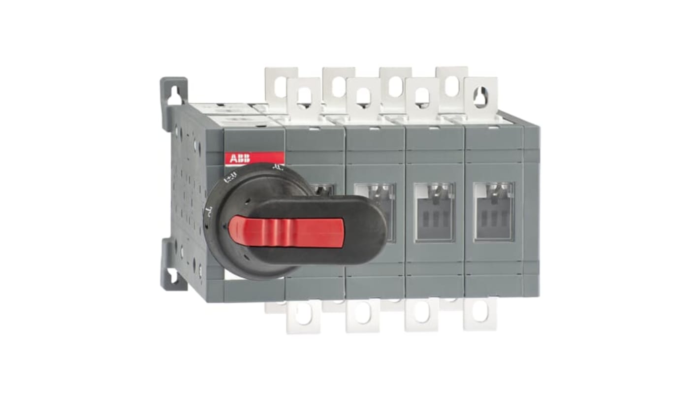 Sezionatore interruttore ABB OT160E04CLP, 3 poli, corrente 160A, montaggio superficiale, protezione IP00.