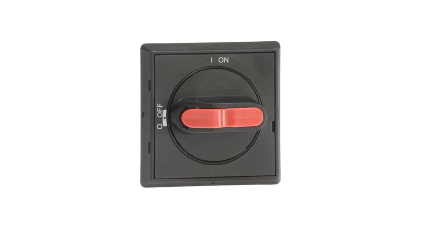 Manopola rotante ABB per sezionatore, dimensioni 65x65x59mm, colore nero, grado di protezione IP65, codice 1SCA110123R1001.